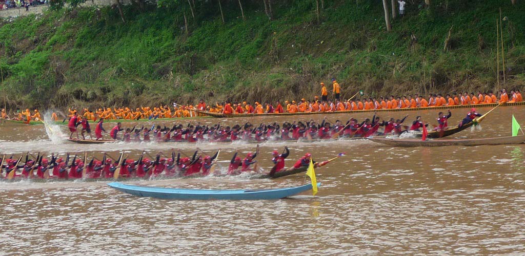 Boat Racing on the Nam Khan River.