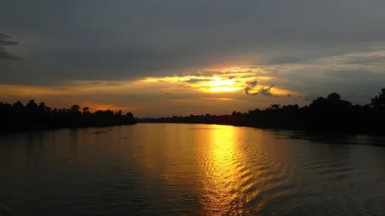 Majestic sunset of the Mekong Delta