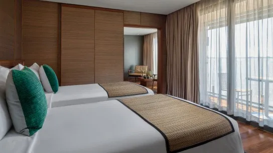 Twin bed for convenient shared space