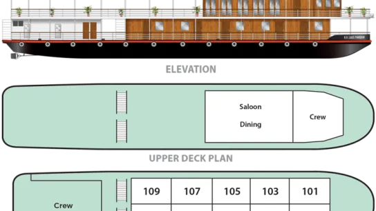 Pandaw Laos Cruise Deckplan
