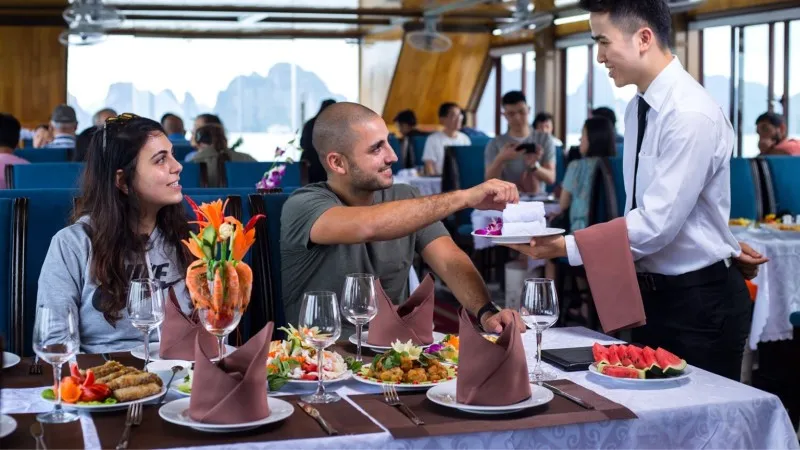 Helpful Waiter During the Lunch