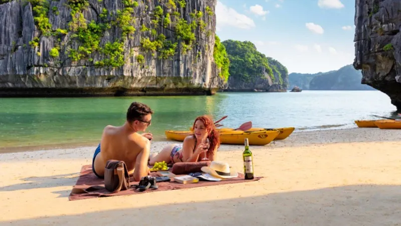 Relaxing on the beach