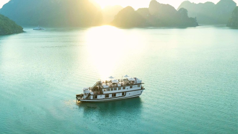 Lovely Boat Sails In The Middle Of The Sea