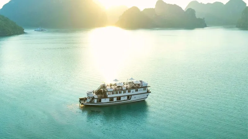 Lovely Boat Sails In The Middle Of The Sea