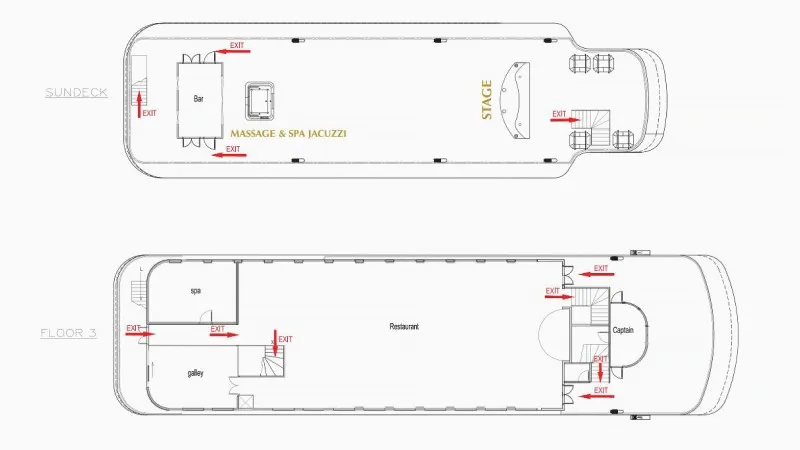 Hermes Cruise Deckplan Sundeck And Deck 3