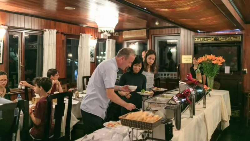 Delicious dinner on the cruise