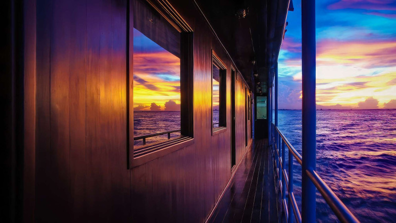Romantic corner for admiring the stunning sunset