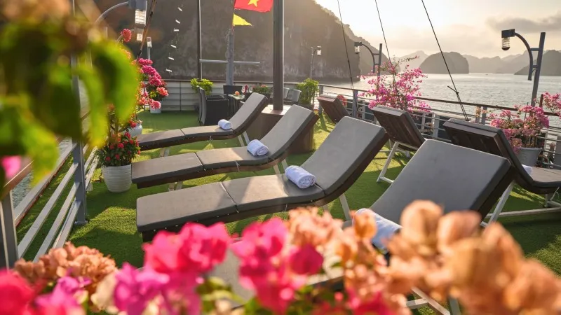 Chilling out on the Sun loungers