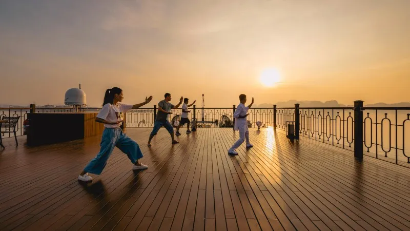 Mesmerizing sunrise at Tai Chi session