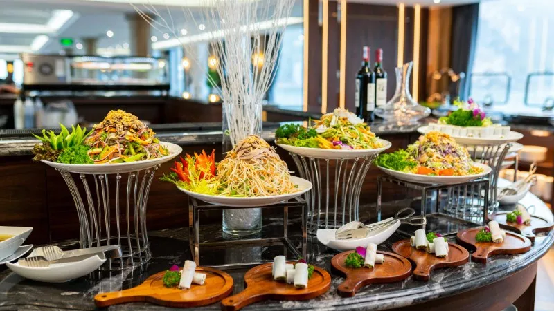 The colorful dishes