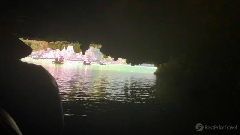 Rowing boat in Dark & Bright Cave