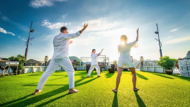 Practice Tai Chi on the Sundeck