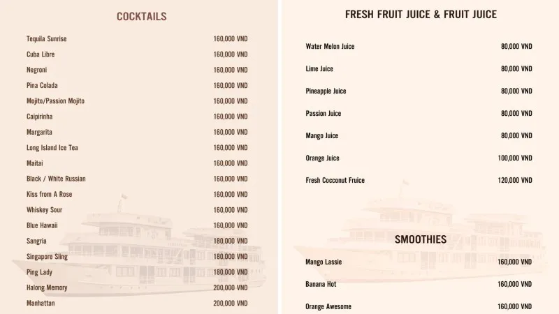 Drink Menu