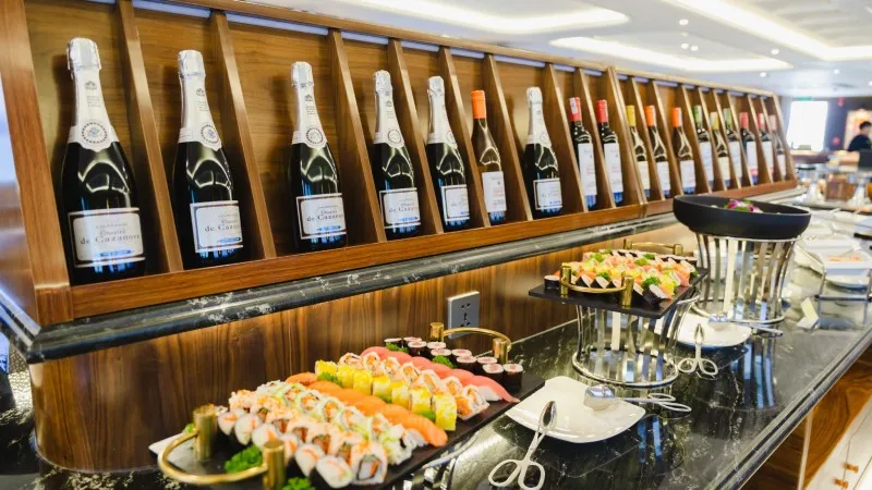 Enjoy the colorful dishes on buffet
