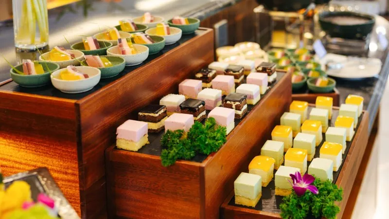 The delicious dessert on buffet