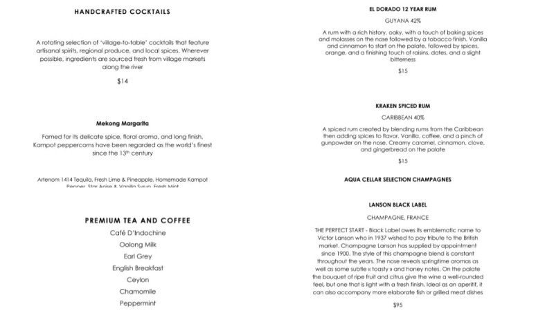 Drink Menu