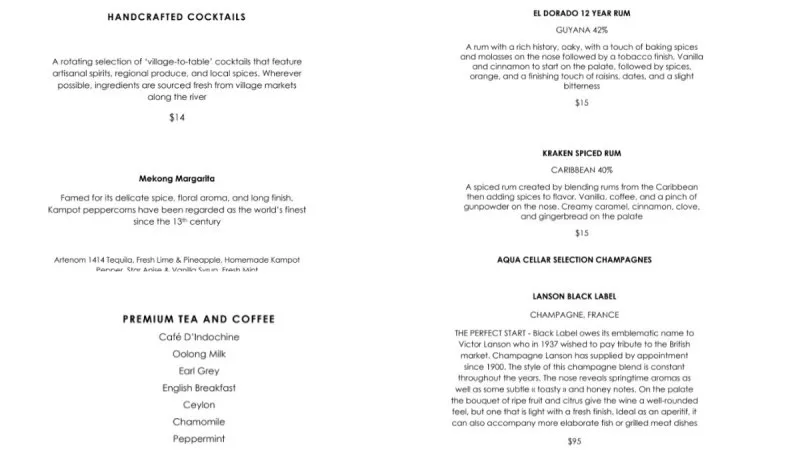 Drink Menu