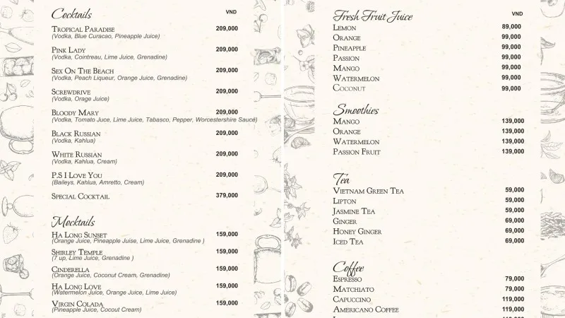 Drink Menu 2