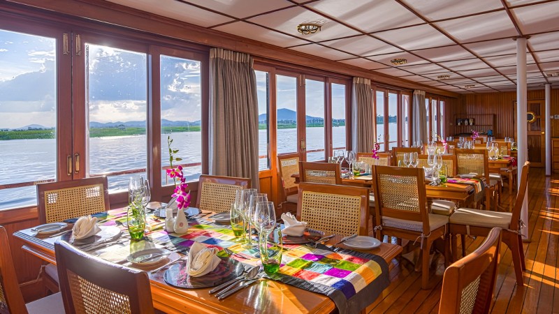 River view at table corner