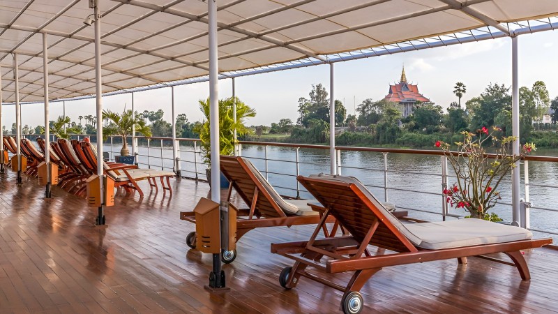Soak up refreshing air on sun loungers