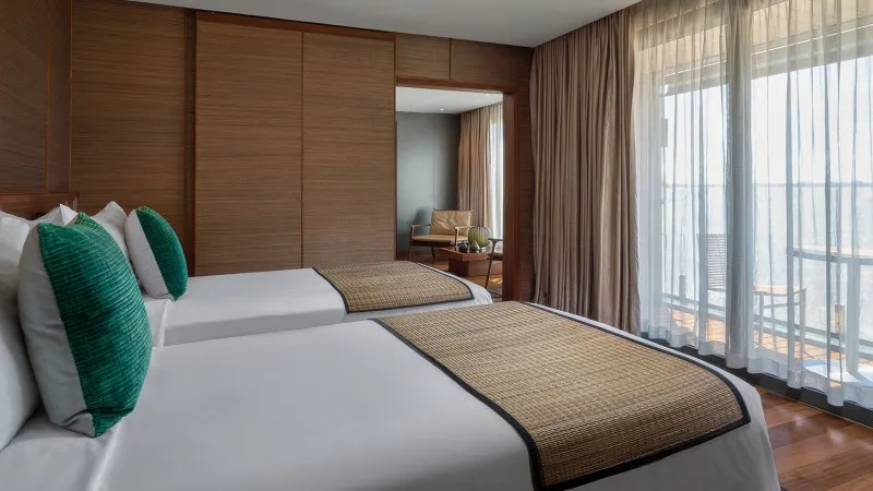Twin bed for convenient shared space