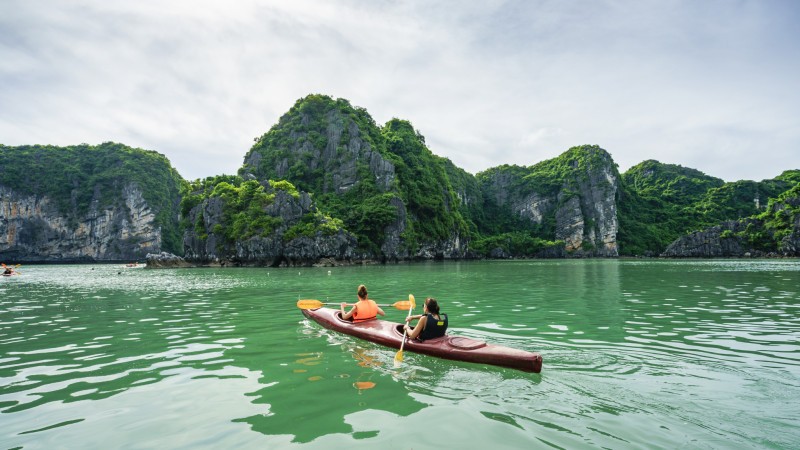 Take a kayaking trip to Dark & Bright Cave and explore its majestic geology