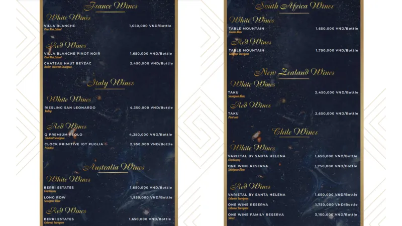 Drink Menu
