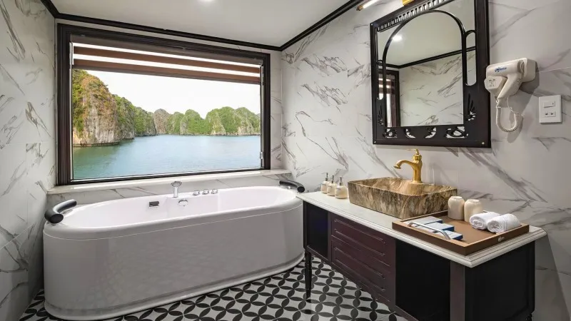 Spotless Bathroom with Ocean-view