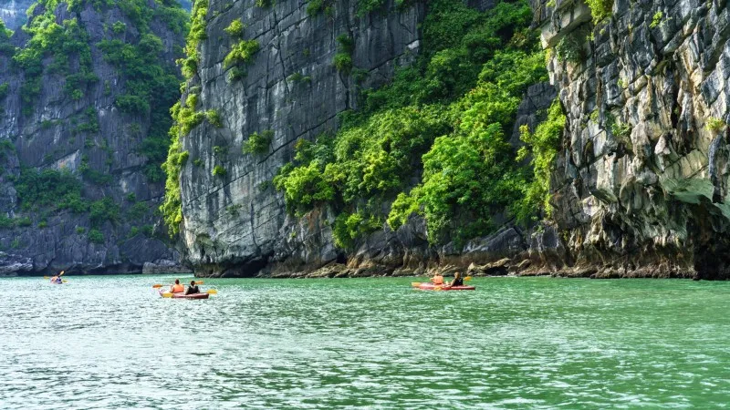 Kayaking to Dark & Bright Cave