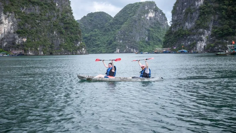 Kayaking in the sea