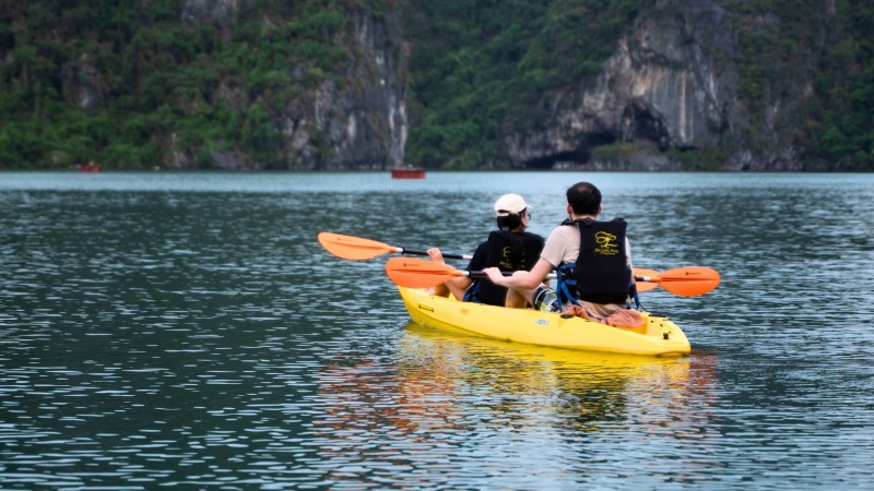 Experience kayaking in the middle of the sea
