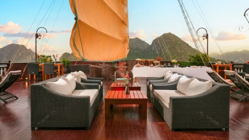 Admire the scenery on the sundeck