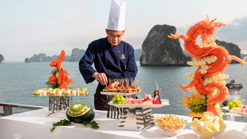 Intriguing fruit-carving class