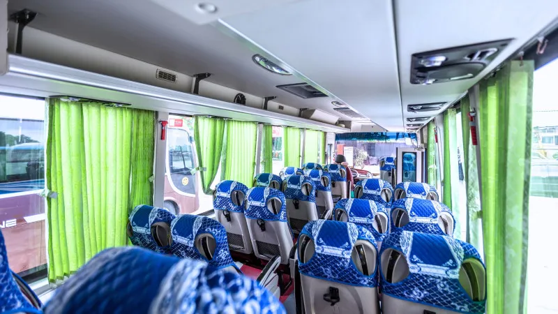 Comfy seating on bus