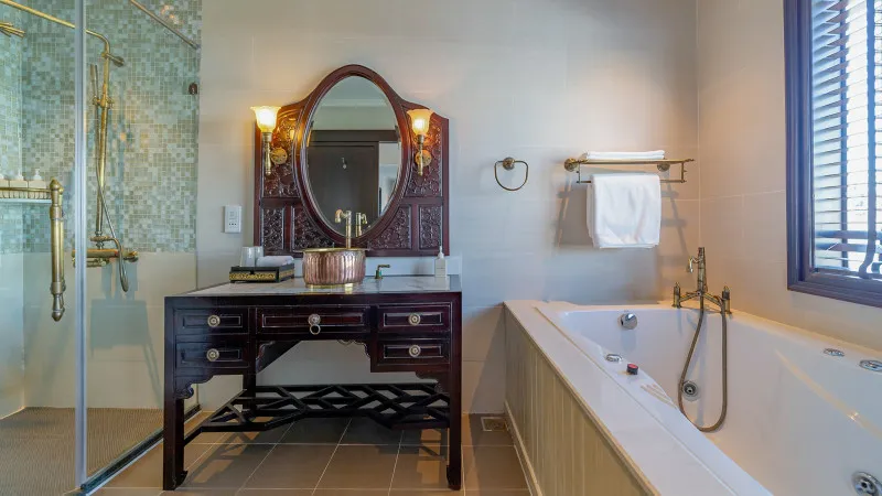 The modern and ancient bathroom