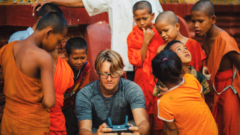 Obtrusive Young Disciples At Wat Hanchey
