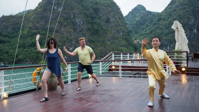 Refresh body in early Tai Chi class
