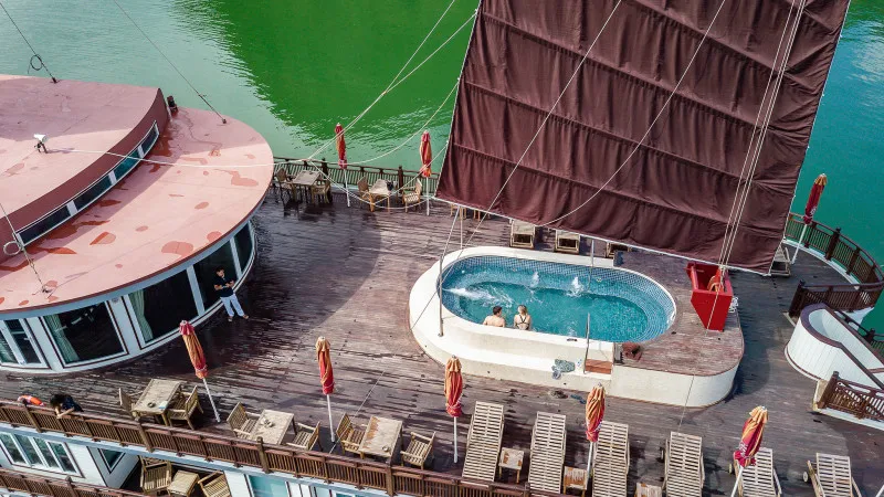 Terrace deck from sky view