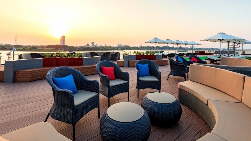 River View From High End Infinity Pool Bar