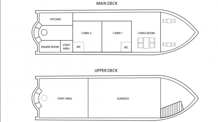 Legend Halong Private Cruise: Legend Private Cruise Deck Plan 2