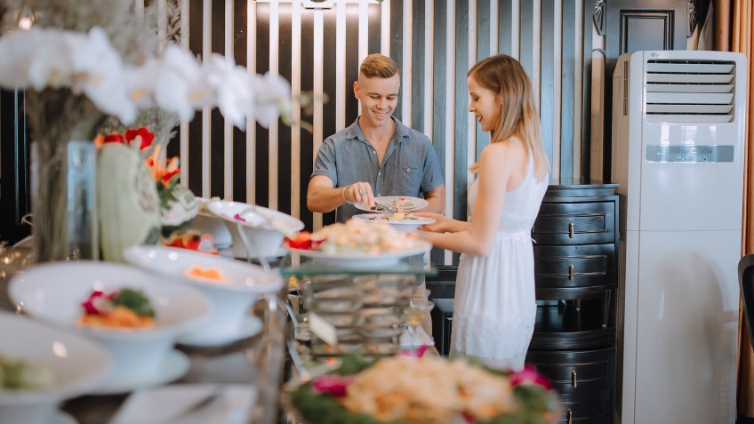 Having Delicious Buffet