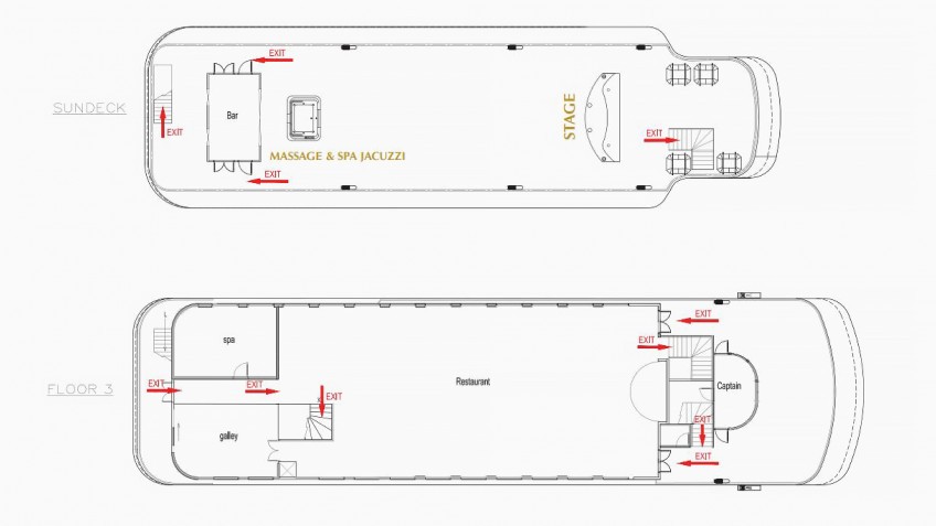 Hermes Cruise: Hermes Cruise Deckplan Sundeck And Deck 3