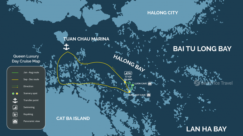 Queen Luxury Day Cruise Map