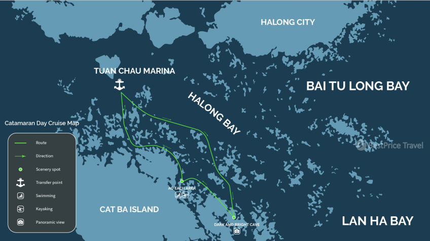 Halong Catamaran Cruise Map