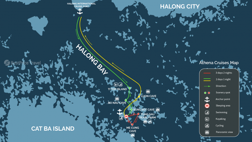 Athena Luxury Cruise Map