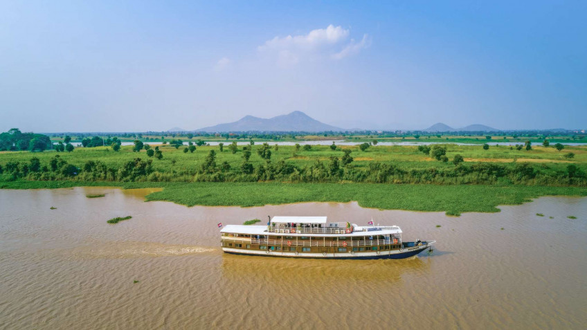 Magnificent boat sails in Mekong Delta