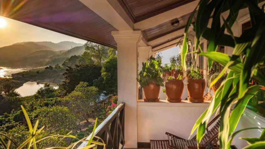 Large balcony with river view