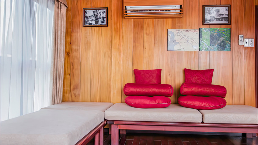 Cozy lounge on the boat