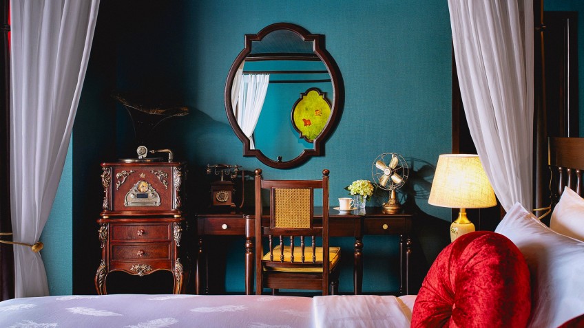 Beauty corner in traditional Vietnamese decor