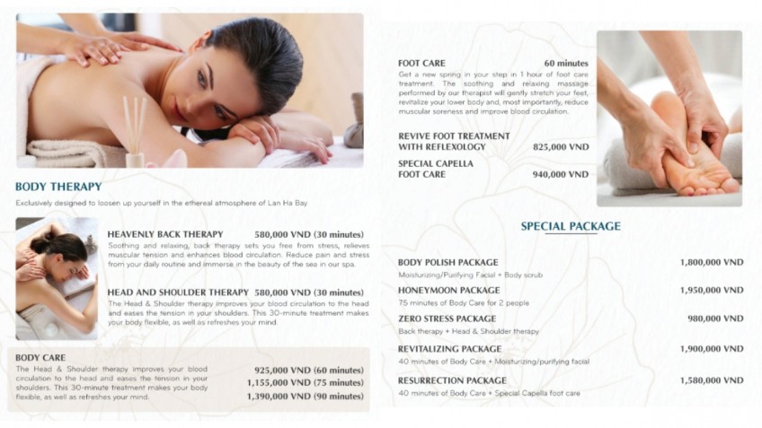 Spa Menu